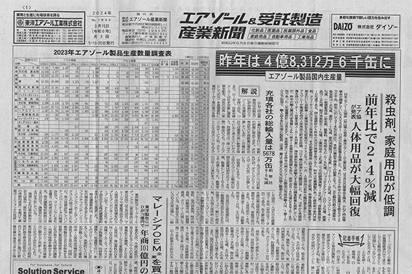 エアゾール＆受託製造産業新聞掲載記事 〜実店舗向け開発強化〜